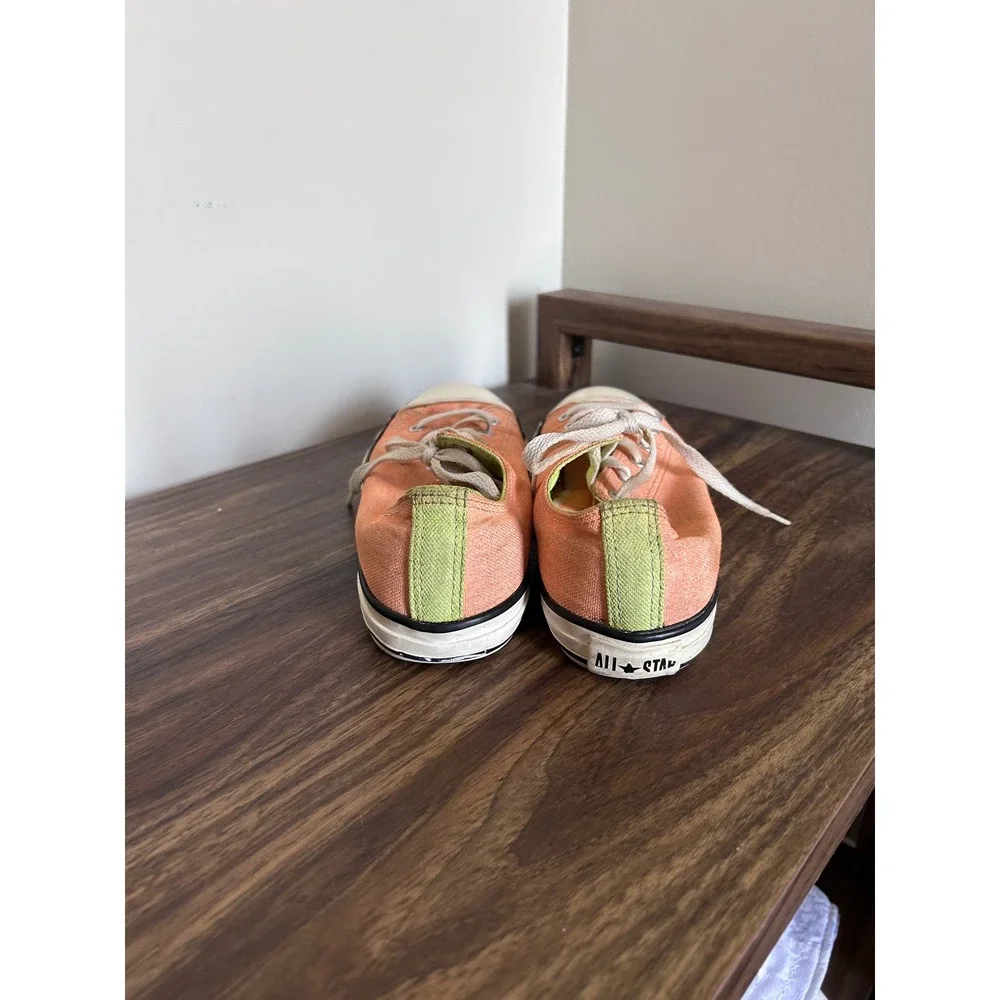 Converse Chuck Taylor All Star Low Top Orange Lime Green Sneakers kid 5/ women 7 - Picture 2 of 8